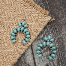 Load image into Gallery viewer, Artificial Turquoise Drop Earrings
