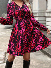 Load image into Gallery viewer, Printed Surplice Long Sleeve Dress
