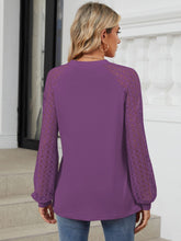 Load image into Gallery viewer, Round Neck Lace Long Sleeve Top
