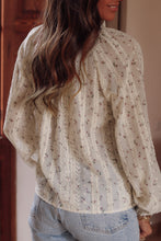 Load image into Gallery viewer, Floral Embroidered Lace Bubble Sleeve Shirt
