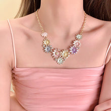 Load image into Gallery viewer, Alloy Rhinestone Daisy Necklace
