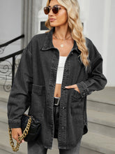 Load image into Gallery viewer, Removable Hood Button Up Long Sleeve Denim Jacket
