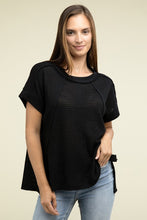 Load image into Gallery viewer, Brushed Waffle Exposed-Seam Short Sleeve Top
