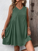 Load image into Gallery viewer, Ruched V-Neck Sleeveless Mini Dress
