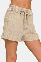 Load image into Gallery viewer, Zenana Washed Frayed Hem Drawstring Shorts
