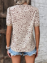 Load image into Gallery viewer, Full Size Printed V-Neck Short Sleeve Blouse
