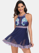 Load image into Gallery viewer, Cutout Printed Grecian Neck One-Piece Swimwear
