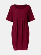 Load image into Gallery viewer, Full Size Round Neck Half Sleeve Dress with Pockets
