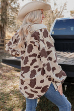 Load image into Gallery viewer, Womens / Teen Girls - Khaki Cow Spots Pattern Corduroy Shacket
