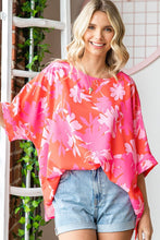 Load image into Gallery viewer, First Love Slit Printed Round Neck Half Sleeve Blouse
