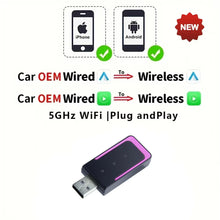 Load image into Gallery viewer, CarAIBOX 2in1 Wireless CarPlay Dongle Wireless Android Auto Box For Car Radio with Wired CarPlay
