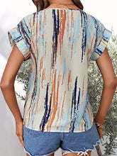 Load image into Gallery viewer, Printed Round Neck Short Sleeve Blouse
