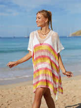 Load image into Gallery viewer, Cutout Striped Cover-Up with Tassel
