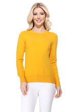 Load image into Gallery viewer, Crew Neck Long Sleeve Light Basic Casual Knit Top
