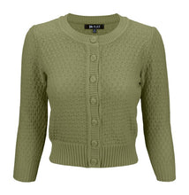 Load image into Gallery viewer, Cute Pattern Cropped Cardigan Sweater  3/4 Sleeve
