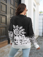 Load image into Gallery viewer, Snowflake Pattern Mock Neck Sweater
