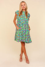 Load image into Gallery viewer, Haptics Frilled Mock Neck Ditsy Floral Dress
