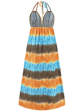 Load image into Gallery viewer, Tie-Dye Halter Neck Sleeveless Dress
