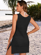 Load image into Gallery viewer, Openwork Wide Strap Cover-Up Dress
