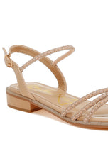 Load image into Gallery viewer, Nobbity Rhinestone Pearl Detail Flat Sandals
