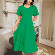 Load image into Gallery viewer, Solid Diagonal Tiered Flowy Dress
