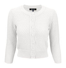 Load image into Gallery viewer, Cute Pattern Cropped Cardigan Sweater  3/4 Sleeve
