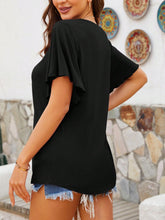 Load image into Gallery viewer, V-Neck Flutter Sleeve T-Shirt
