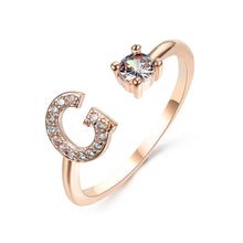 Load image into Gallery viewer, Womens New Design Adjustable 26 Initial Letter Ring Fashion Simple Elegant Jewelry
