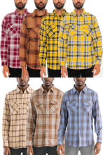 Load image into Gallery viewer, Long Sleeve Flannel Full Plaid Checkered Shirt
