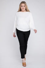 Load image into Gallery viewer, Plus Ribbed Batwing Long Sleeve Boat Neck Sweater
