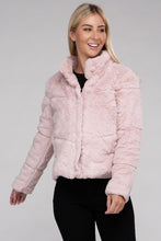 Load image into Gallery viewer, Fluffy Zip-Up Sweater Jacket
