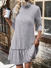 Load image into Gallery viewer, Frill Turtleneck Long Sleeve Dress
