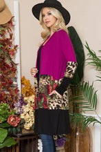 Load image into Gallery viewer, Celeste Full Size Color Block Open Front Cardigan
