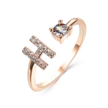 Load image into Gallery viewer, Womens New Design Adjustable 26 Initial Letter Ring Fashion Simple Elegant Jewelry
