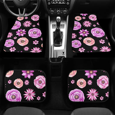 4pc Set - Ti Amo I love you - Exclusive Brand - Black with Sundown, Lavender Magenta & Fuchsia Pink - Car Floor Mats Ti Amo I love you