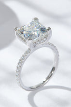 Load image into Gallery viewer, 5.52 Carat Princess Moissanite Side Stone Ring Ti Amo I love you
