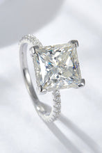 Load image into Gallery viewer, 5.52 Carat Princess Moissanite Side Stone Ring Ti Amo I love you
