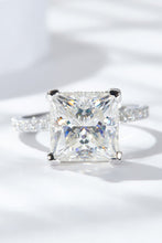 Load image into Gallery viewer, 5.52 Carat Princess Moissanite Side Stone Ring Ti Amo I love you
