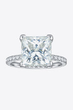 Load image into Gallery viewer, 5.52 Carat Princess Moissanite Side Stone Ring Ti Amo I love you
