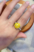 Load image into Gallery viewer, 5 Carat Moissanite 925 Sterling Silver Ring in Banana Yellow Ti Amo I love you
