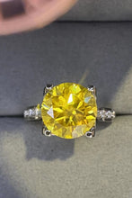 Load image into Gallery viewer, 5 Carat Moissanite 925 Sterling Silver Ring in Banana Yellow Ti Amo I love you
