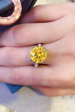 Load image into Gallery viewer, 5 Carat Moissanite 925 Sterling Silver Ring in Banana Yellow Ti Amo I love you
