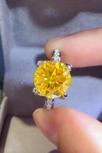 Load image into Gallery viewer, 5 Carat Moissanite 925 Sterling Silver Ring in Banana Yellow Ti Amo I love you
