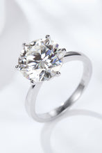 Load image into Gallery viewer, 5 Carat Platinum Plated 925 Sterling Silver Round Moissanite Solitaire Ring Ti Amo I love you
