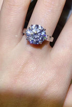 Load image into Gallery viewer, 5 Carat Round Moissanite Platinum-Plated Ring with Zircon Accent Stones Ti Amo I love you
