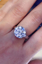 Load image into Gallery viewer, 5 Carat Round Moissanite Platinum-Plated Ring with Zircon Accent Stones Ti Amo I love you
