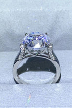 Load image into Gallery viewer, 5 Carat Round Moissanite Platinum-Plated Ring with Zircon Accent Stones Ti Amo I love you
