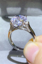 Load image into Gallery viewer, 5 Carat Round Moissanite Platinum-Plated Ring with Zircon Accent Stones Ti Amo I love you
