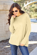 Load image into Gallery viewer, 5 Colors - Basic Bae Full Size Ribbed Round Neck Long Sleeve Knit Top - Sizes S-3XL Ti Amo I love you
