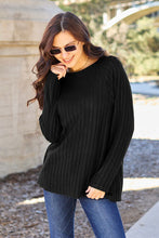 Load image into Gallery viewer, 5 Colors - Basic Bae Full Size Ribbed Round Neck Long Sleeve Knit Top - Sizes S-3XL Ti Amo I love you
